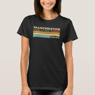 T-shirt Manchester England City Rétro Longitude Latitude
