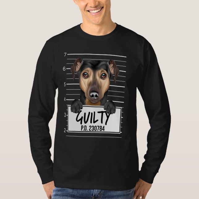 T-shirt Manchester Terrier Mugshot Chien coupable (Devant)