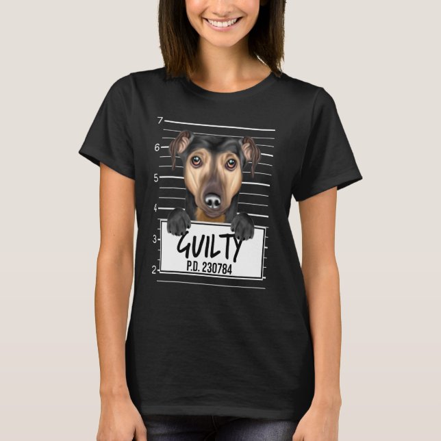T-shirt Manchester Terrier Mugshot Chien coupable (Devant)