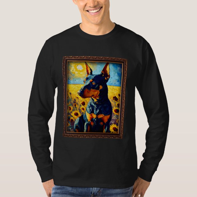 T-shirt Manchester Terrier Painting Sunflower Flower Mom W (Devant)