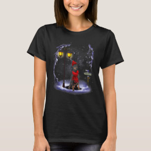 T-shirt Manchester Terrier Père Noël Neige Noël Lumière