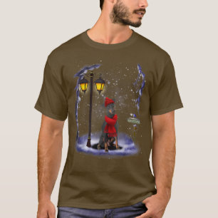 T-shirt Manchester Terrier Père Noël Neige Noël Lumière