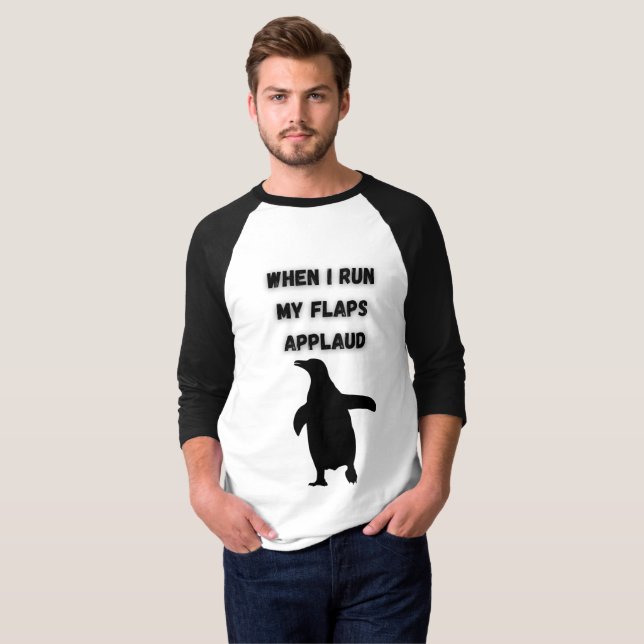 T-shirt manchot applaudit de manière inappropriée et embar (Devant entier)