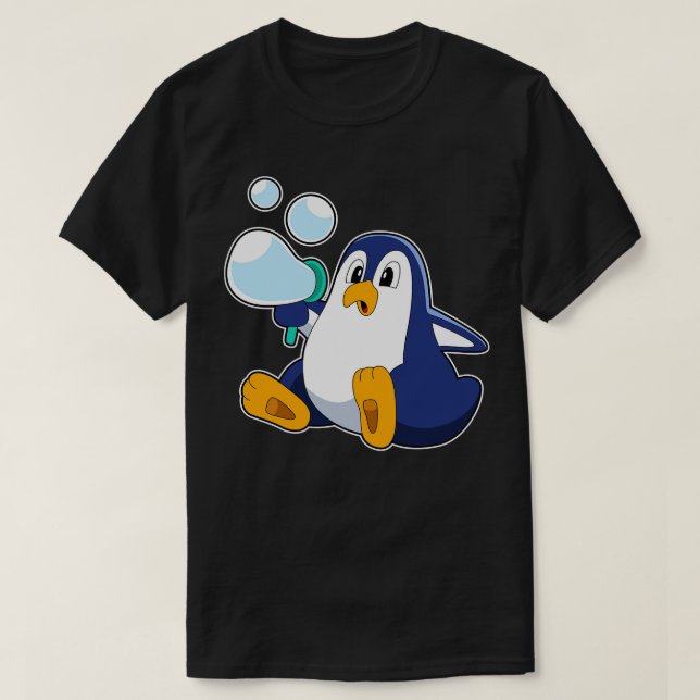 T-shirt Manchot avec des bulles de savon (Design devant)