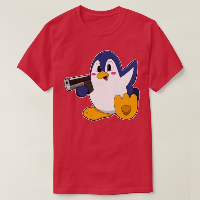 T-shirt Manchot avec pistolet (Design devant)