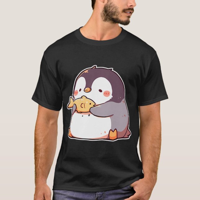 T-shirt Manchot avec poisson (Devant)