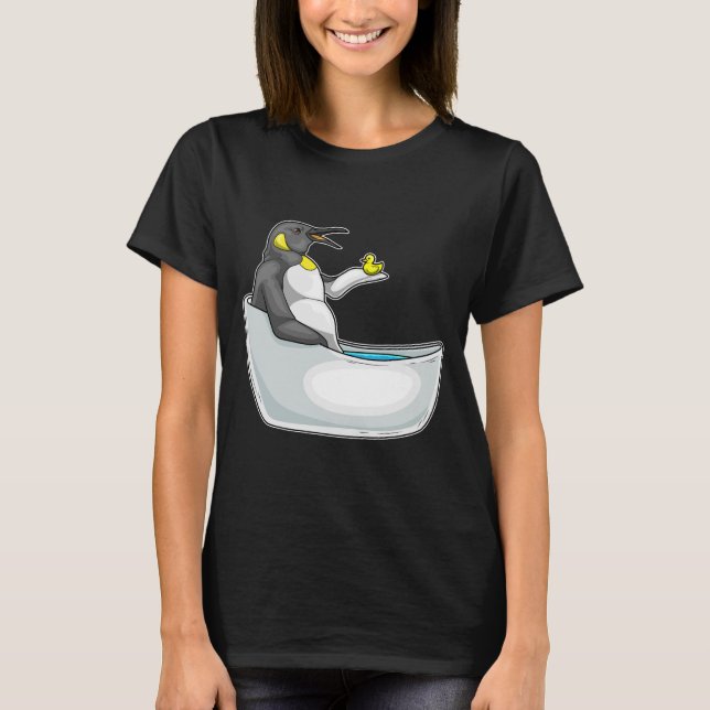 T-shirt Manchot Baigne Baignoire Canard (Devant)