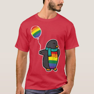 T-shirt Manchot drapeau arc-en-ciel Mignon Fierté gay Alli