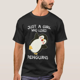 T-shirt Manchot Drôle Animal Juste Une Fille Qui Aime Manc