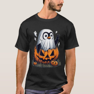 T-shirt Manchot drôle Boo Halloween Fantôme Femmes Hommes