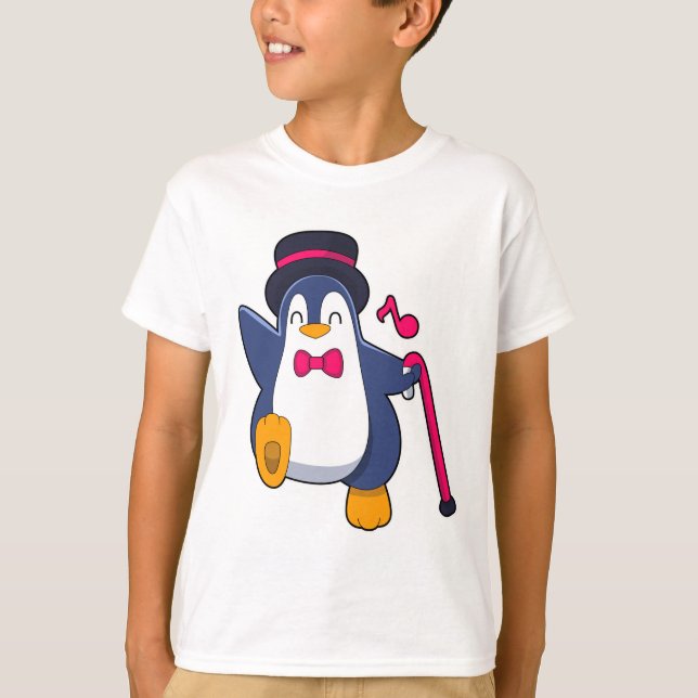 T-shirt Manchot en marié avec cravate (Devant)