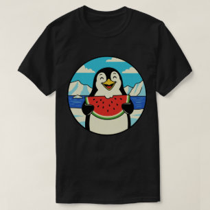 T-shirt Manchot heureux mangeant de la pastèque - Vibes d'