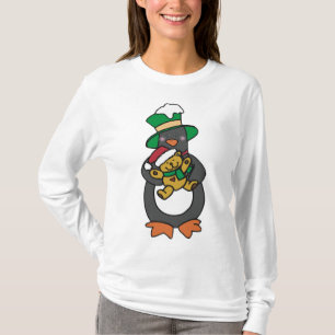 T-shirt Manchot irlandais tenant un ours en peluche de Noë