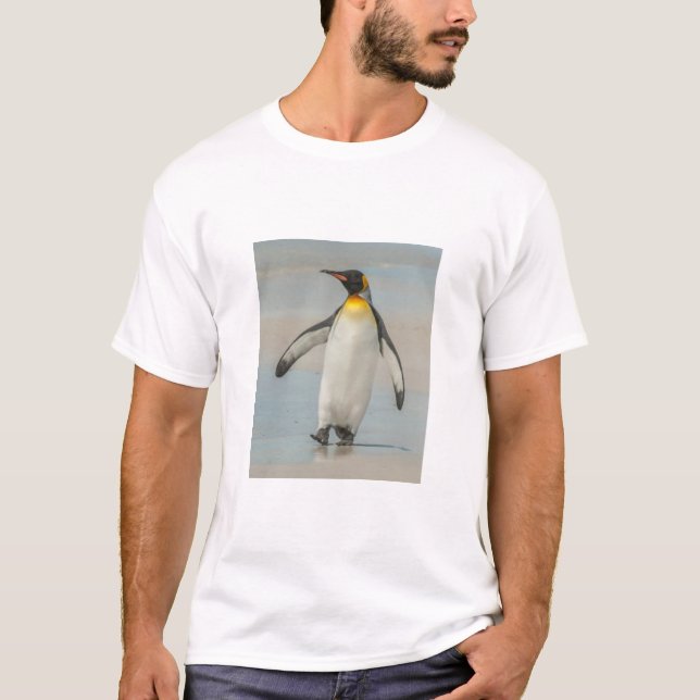 T-shirt Manchot marchant sur la plage (Devant)