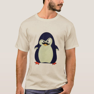T-shirt Manchot mignon drôle bleu menthe orange en colère