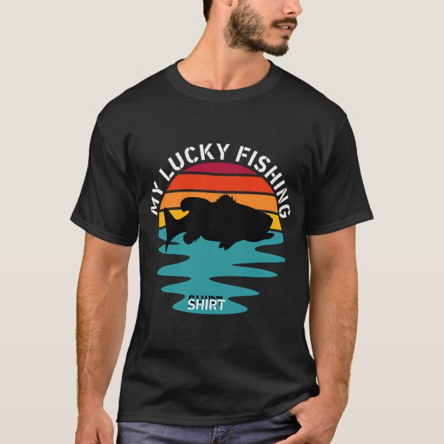 T-shirt Manchot mignon pêchant (Devant)