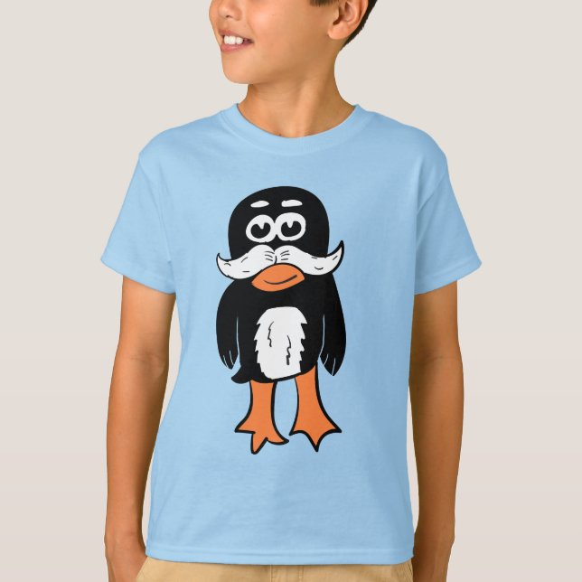 T-shirt Manchot Moustachu (Devant)