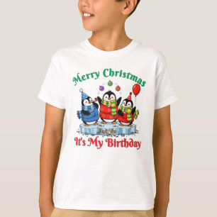 T-shirt Manchots drôles, Joyeux Noël Anniversaire
