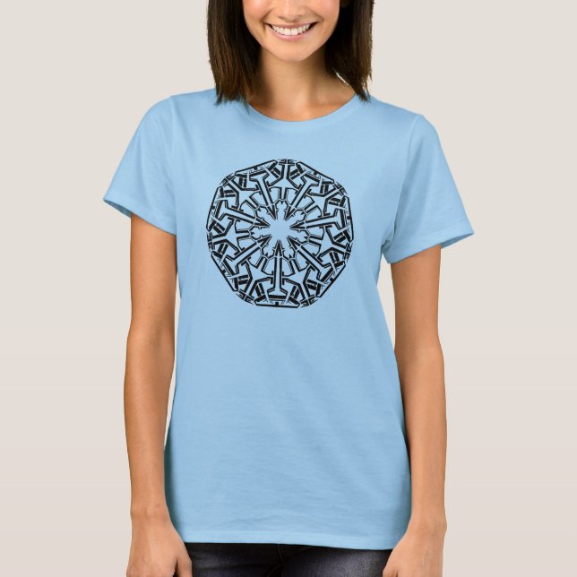 T-shirt Mandala 1 Noir Design (Devant)