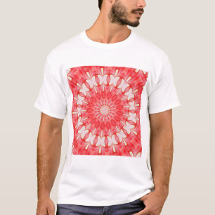 T-shirt Mandala à motif de papillon blanc et rouge en étoi