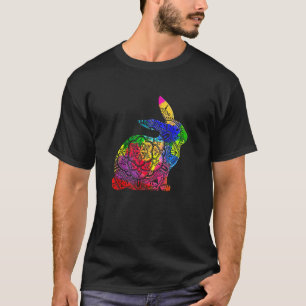T-shirt Mandala Art Coloré Lapin Lapin Animal Lapin