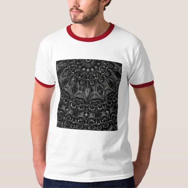 T-shirt Mandala au charbon de bois (Devant)