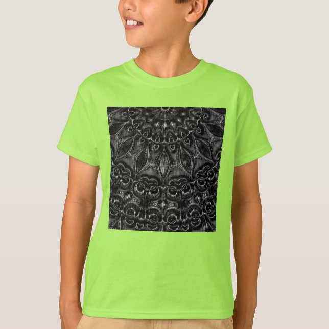 T-shirt Mandala au charbon de bois (Devant)