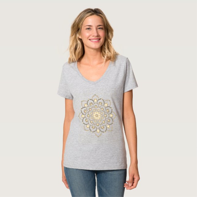 T-shirt Mandala Brown d'or (Devant entier)