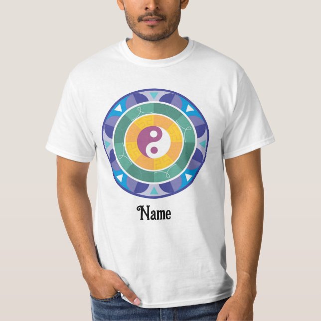 T-shirt Mandala couleur arc-en-ciel chinois Customisé (Devant)