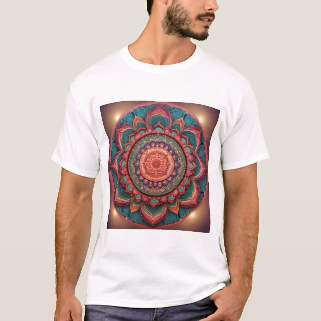 T-shirt Mandala couleur vive (Devant)