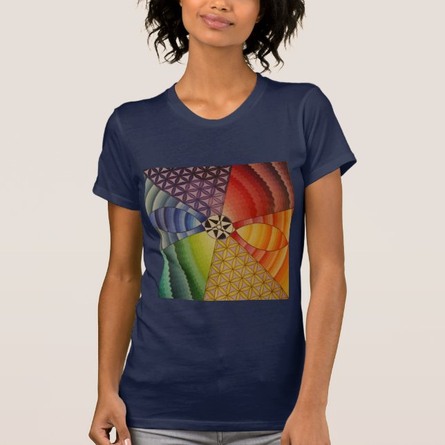 T-shirt mandala d'arc-en-ciel (Devant)