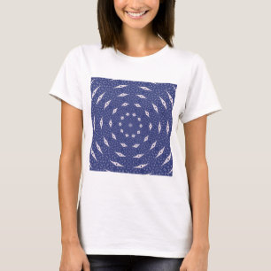 T-shirt Mandala de Mitochondries Bleu Marine et Rose