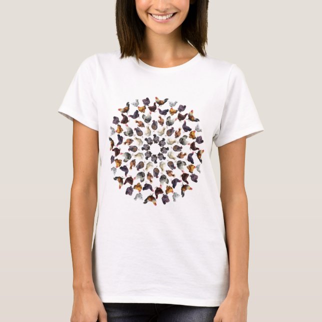 T-shirt Mandala de poulet jardin (Devant)
