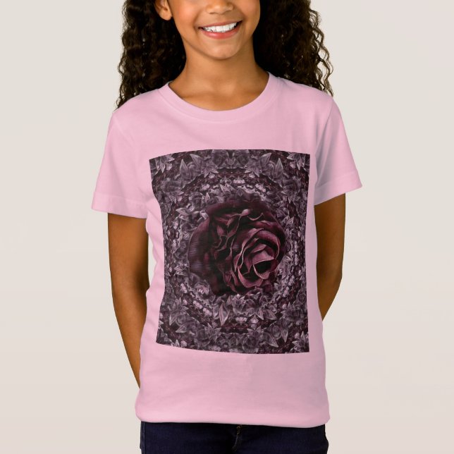 T-Shirt Mandala de rose  (Devant)