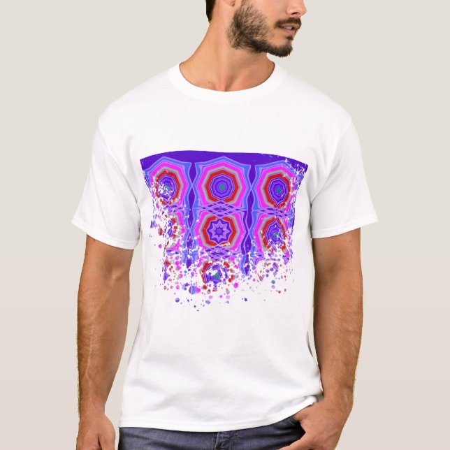 T-shirt Mandala dentelles géométriques colorées (Devant)