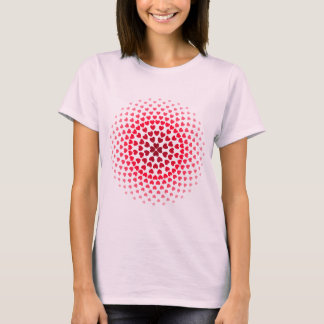 T-shirt Mandala des coeurs rouges et roses