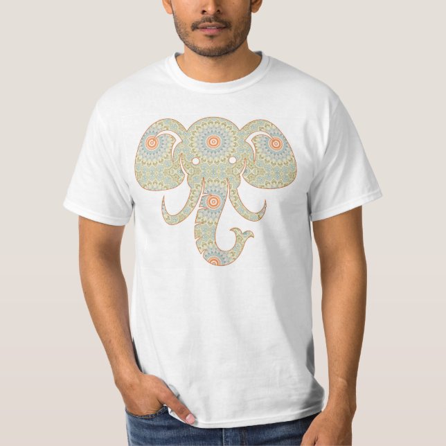 T-shirt Mandala Elephant Head Design (Devant)