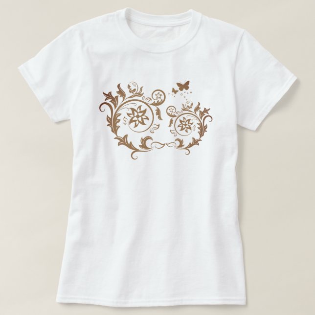 T-shirt Mandala en spirale florale orné complexe (Design devant)