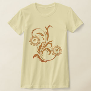 T-shirt Mandala Fleur Orné et Papillons Intrigués