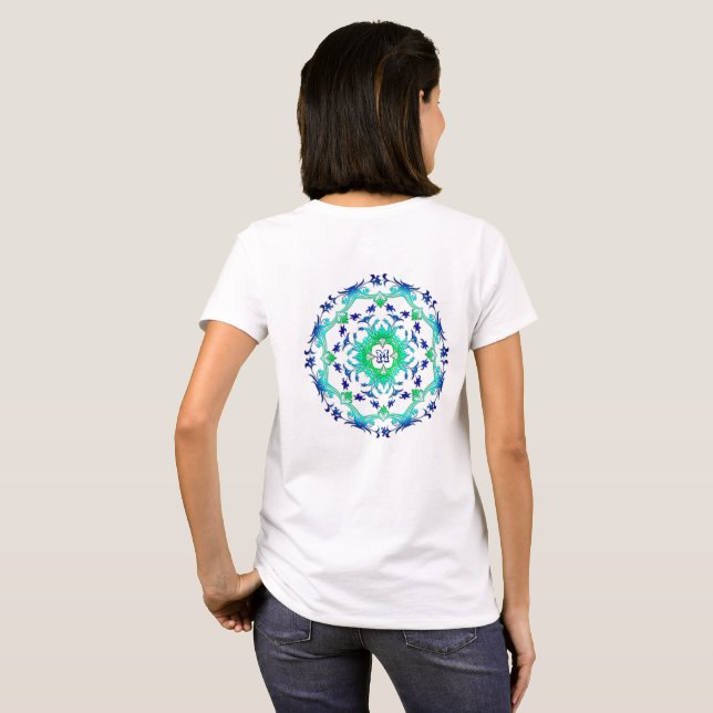 T-shirt Mandala floral. monogramme. (Dos entier)