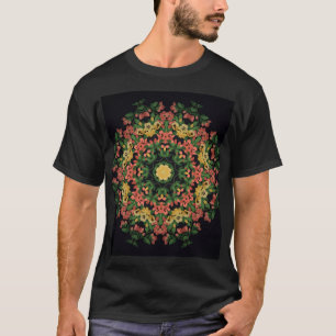T-shirt Mandala floral : rouge, vintage jaune.