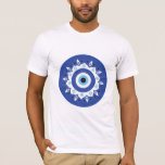 T-shirt Mandala Grec Mal Oeil Bleu Blanc<br><div class="desc">Illustrations du mauvais oeil grec. Ce qui est le symbole grec et turc de la protection.</div>
