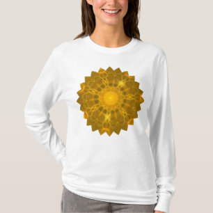 T-shirt Mandala Lace Lines Arrière - plan jaune doux et ch