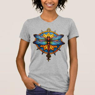 T-shirt Mandala Libellule Lumineuse Géométrie Sacrée Spiri