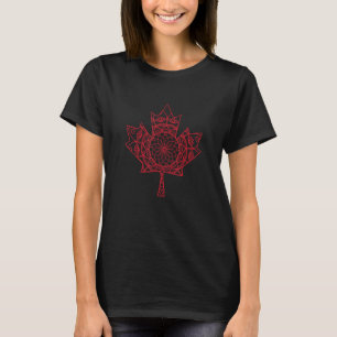 T-shirt Mandala Maple Leaf Canada drapeau heureux jour du