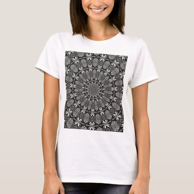T-shirt Mandala monochrome (Devant)