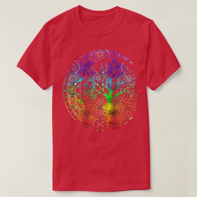 T-shirt Mandala Moon Chakra Arbre de vie (Design devant)
