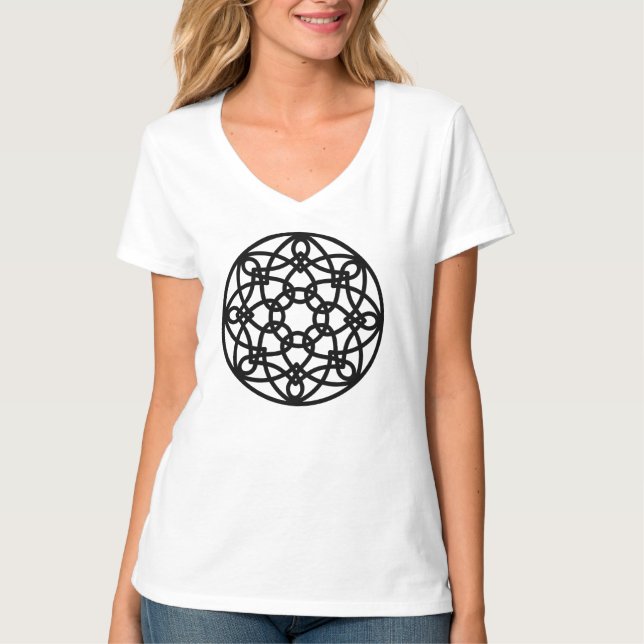 T-shirt Mandala Nœud Noir (Devant)