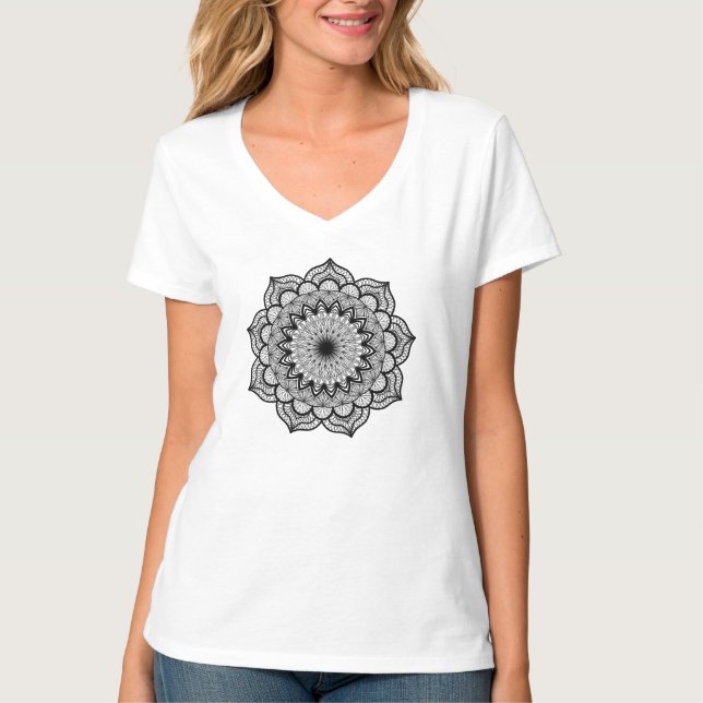T-shirt Mandala Noir (Devant)