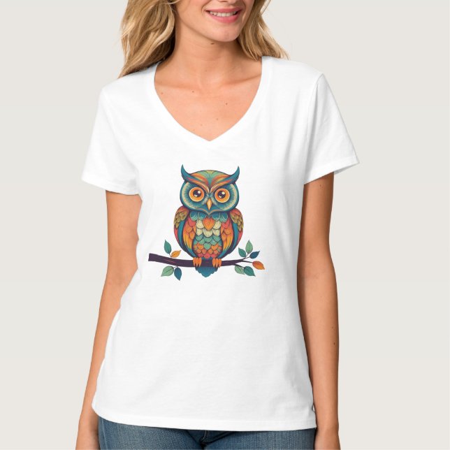 T-shirt Mandala Owl (Devant)